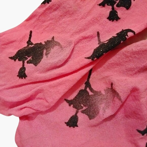 Childs Pink Witch Print Tights Toddler 4T Halloween - Picture 4 of 5